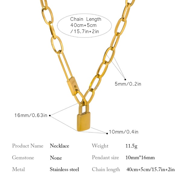 Waterproof Stainless Steel Gold Necklace - Picture 3 of 3